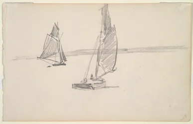 To fiskerbåde på roligt vand (recto); To sejlbåde på roligt vand (verso)
