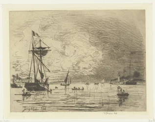 Honfleur havneudgang Sortie du port de Honfleur (titel på objekt)