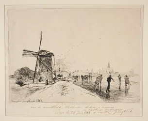 Udsigt over byen Maaslins (Holland)