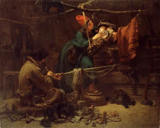 Inde i et Laplanders telt, 1857