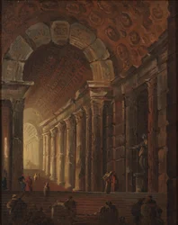 En hvælvet trappe, ca. 1783 (olie på lærred)