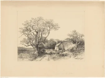 Landskab med gård
