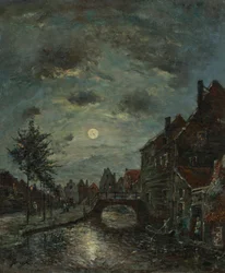 En kanal inde i landet ved Dordrecht, Claire de Lune.