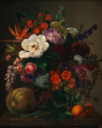 En vase med blomster