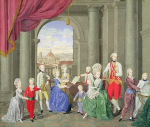 Familien til Peter Leopold, storhertug af Toscana (1747-92), senere Leopold II, hellig romersk kejser, ca. 1782