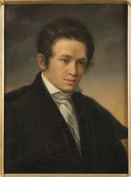 Portræt af digteren Karl August Nicander (1799-1839), af Sodermark, Olof Johan (1790-1848). Olie på lærred