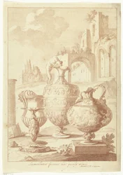 Lysekrone og tør vase Laomedonteae fuerant haec pocula mensea (titel på objektet) Vase og lysestage (serietitel)
