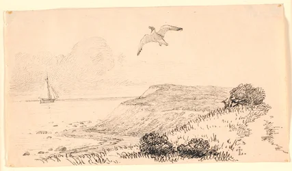 Mågen. Illustration til Kaalunds "Fabler for Børn". Se kommentar fra arkkatalog.