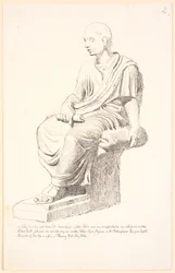 Studie efter en figur af en siddende mand
