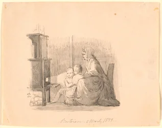 Vinteren. Illustration til Kaalunds "Fabler for Børn". Se kommentar fra arkkatalog.