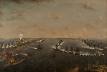 Første russisk-svenske slag ved Rochensalm den 24. august 1789, ca. 1790.