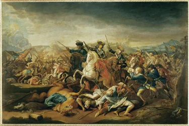 Prins Eugen af Savoyen under slaget ved Beograd (olie på lærred)