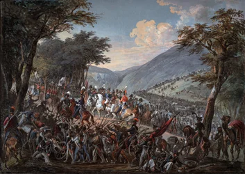 Kejser Alexander I (1777-1825) og hans følge passerede gennem Vogeserne i juli 1815 - Hoechle, Johann Baptist (1754-1832) - 1825 - Akvarel på papir - 70,9x99,7 - Privat samling
