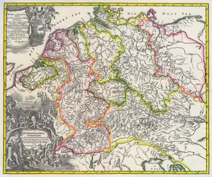 Hydrografisk kort over Tyskland, omkring 1720 (gravering)