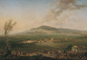 Laxenburg fra Lusthaus på Hanawiese mod Mödling