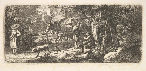 Alms given by a cart driver, 1814. dani