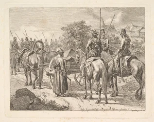 Kosakker, der eskorterer Regimental Cassone, 1815.