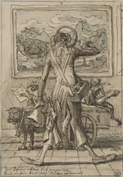 J C Reinhart karikatur af Ludwig Schorn 1833
