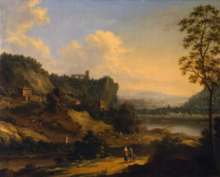 A River Landscape (olie på lærred)