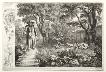 Den gamle mand før bjælkebroen, 1819.