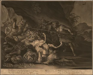 Ca. 1770 allegorisk mezzotinte af Afrika