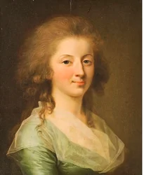 Portræt af en ung dame iført en grøn kjole