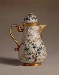Kaffekande, dekoreret med påsat relief, Meissen, ca. 1710 porcelæn