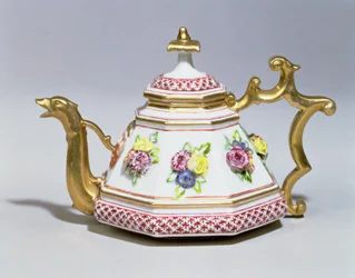 Ottekantet tekande fra Meissen, ca. 1718, porcelæn