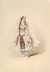 Costume Study for Blonde in the Abduction from the Seraglio af W.A. Mozart, ca. 1830-50.