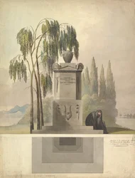 Design for a Tomb, Rothgeisser i Nürnberg Elevation and Ground Plan, 1826.
