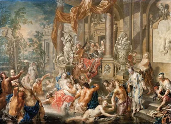 Fontænescene foran et palads, 1731-1734.
