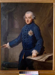 Portræt af Frederik 2. af Preussen (1712-1786). Kongen af Preussen, Frederik 2., kaldet Frederik den Store, var en oplyst despot, der fastholdt oplysningstidens idealer. Maleri af Johan Ziesenis (1716-1776). 1769. Frankfurt. Historisk Museum