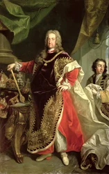 Charles VI (1685-1740), hellig romersk kejser iført klæderne af Det Gyldne Skinds Orden