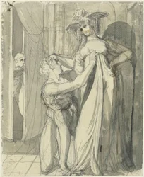 Siegfried og Kriemhild overrasket af Hagen