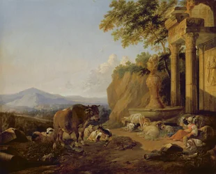 Landskab med ruin, 1670