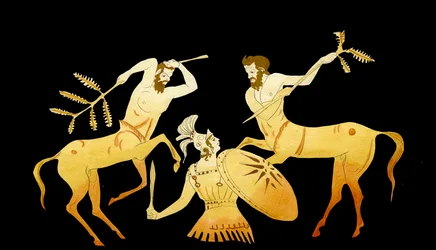 Theseus kæmper mod kentaurerne ved Pirithous bryllup med Hippodamia, ca. 1796 (kobberstik)