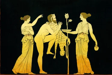 To maenads tilbyder vin til Dionysos ca. 1796