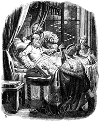 Henrik Løven før sin død i Brunswiek Illustration fra det tyske folks historie af E. Duller, 1840