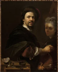 Selvportræt med kone - Selvportræt med kone - Jan (Johann) Kupecky (Kupetzky) (1667-1740). olie på lærred