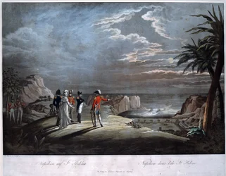 Napoleon Bonaparte på øen Saint Helena - Rugendas, Johann Lorenz, den yngre (1775-1826) - Akvatinte - 47x58 - Privat samling