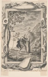 Studie for Jacob Pours Oil on the Stone på Bethel, Plade 87, Physica Sacra