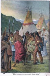 Hans ledsagere myldrede omkring ham, 1910