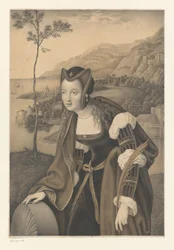Sankt Christina med møllesten i et landskab Værker fra Boisserée-brødrenes samling (serietitel) Galerie des Frères Boisserée (serietitel)