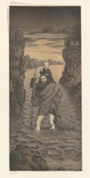Sankt Christopher krydser en flod med Kristusbarnet på sine skuldre Værker fra Boisserée-brødrenes samling (serietitel) Galerie des Frères Boisserée (serietitel)