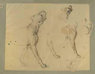Hundestudie til "Landwehr-mandens hjemkomst" (1820)