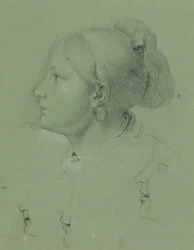 Head of a Girl (Studie om "Landwehr-mandens hjemkomst", 1817)