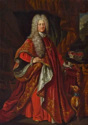 Charles III Philippe du Palatinat - Charles III Philip, Kurfyrst Palatiner (1661-1742) i klæderne af Det Gyldne Skind - Johann Philipp von der Schlichten (1681-1745). Olie på lærred