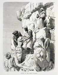 Ascent of the Great Pyramid, 1800-tallet (gravering på papir)