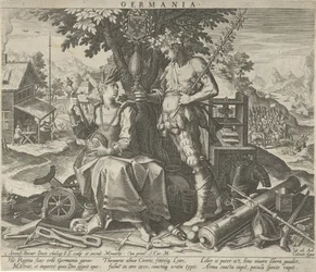 Tyskland med Ceres og Bacchus Germania (titel på objekt) Allegoriske fremstillinger af europæiske lande (serietitel)