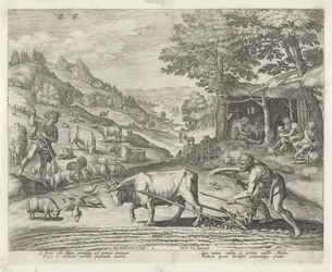Kain og Abel som landmand og hyrde Historien om Kains familie / Om gode og dårlige værker (serietitel) Boni et mali scientia (serietitel)